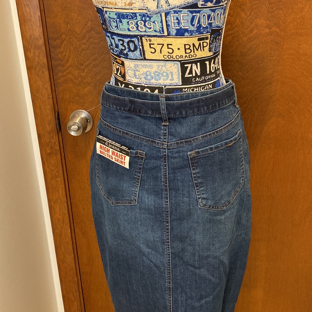 D.jeans  high waist belted jeans skirt size 8 , NWT - Picture 7 of 7